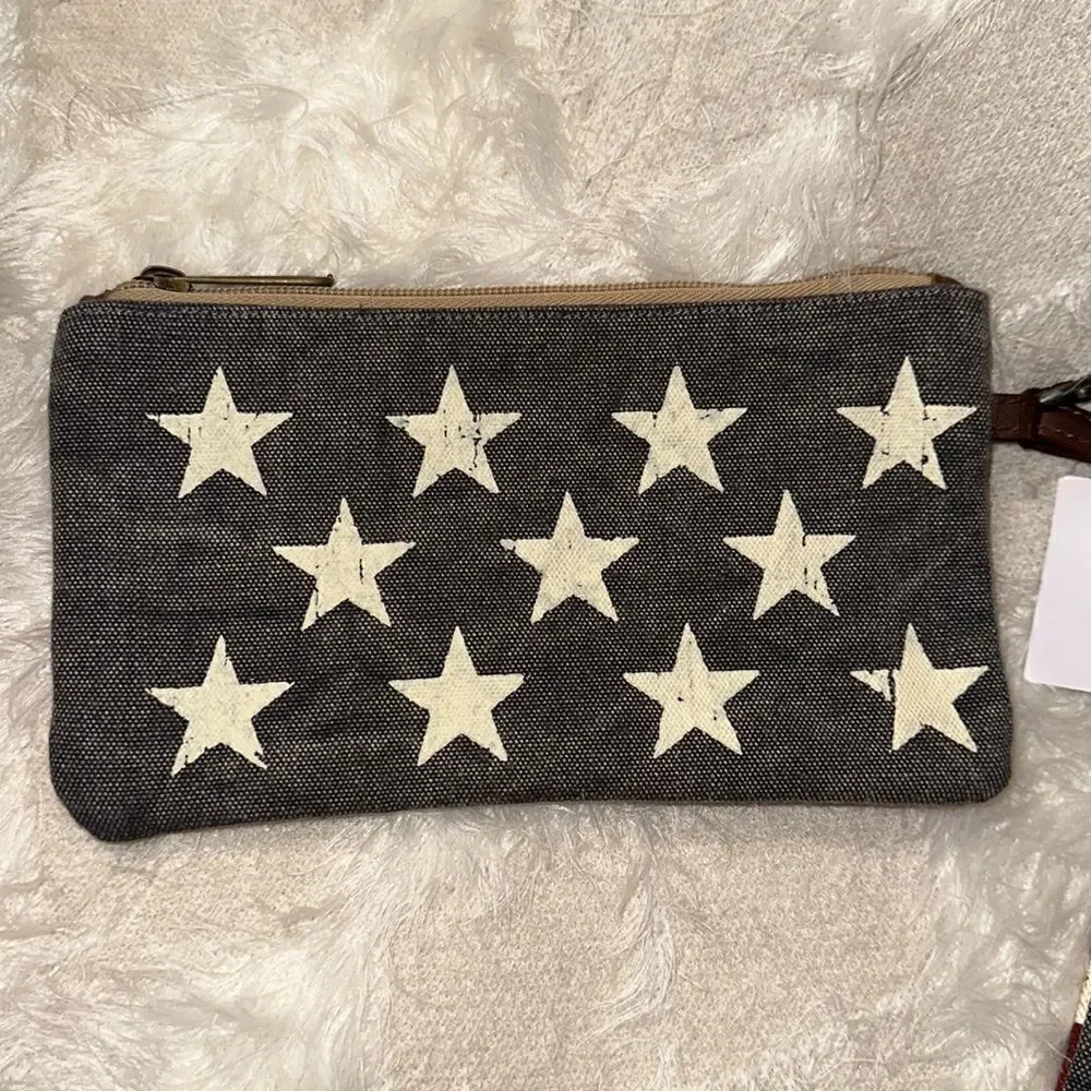 Primitives by Kathy Distressed Stars & Stripes Wristlet Set of 2 Travel Bags